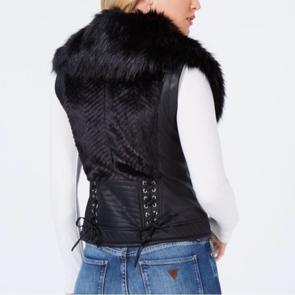 GUESS Faux Fur Vest - Picture 4 of 10